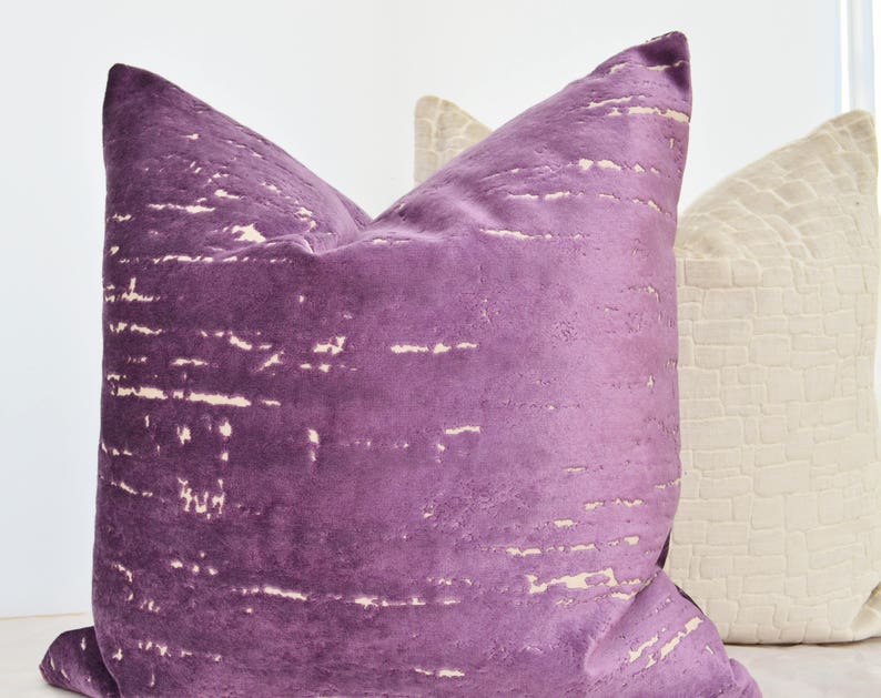 Purple Velvet Pillow CoverPatterned Velvet Pillow Etsy