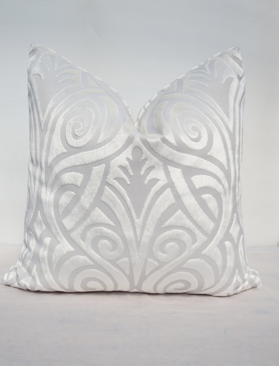 White Velvet Pillow Cover, Velvet  Pillow Cover, Designer Pillow Cover,Designer Fabric Pillow Cover