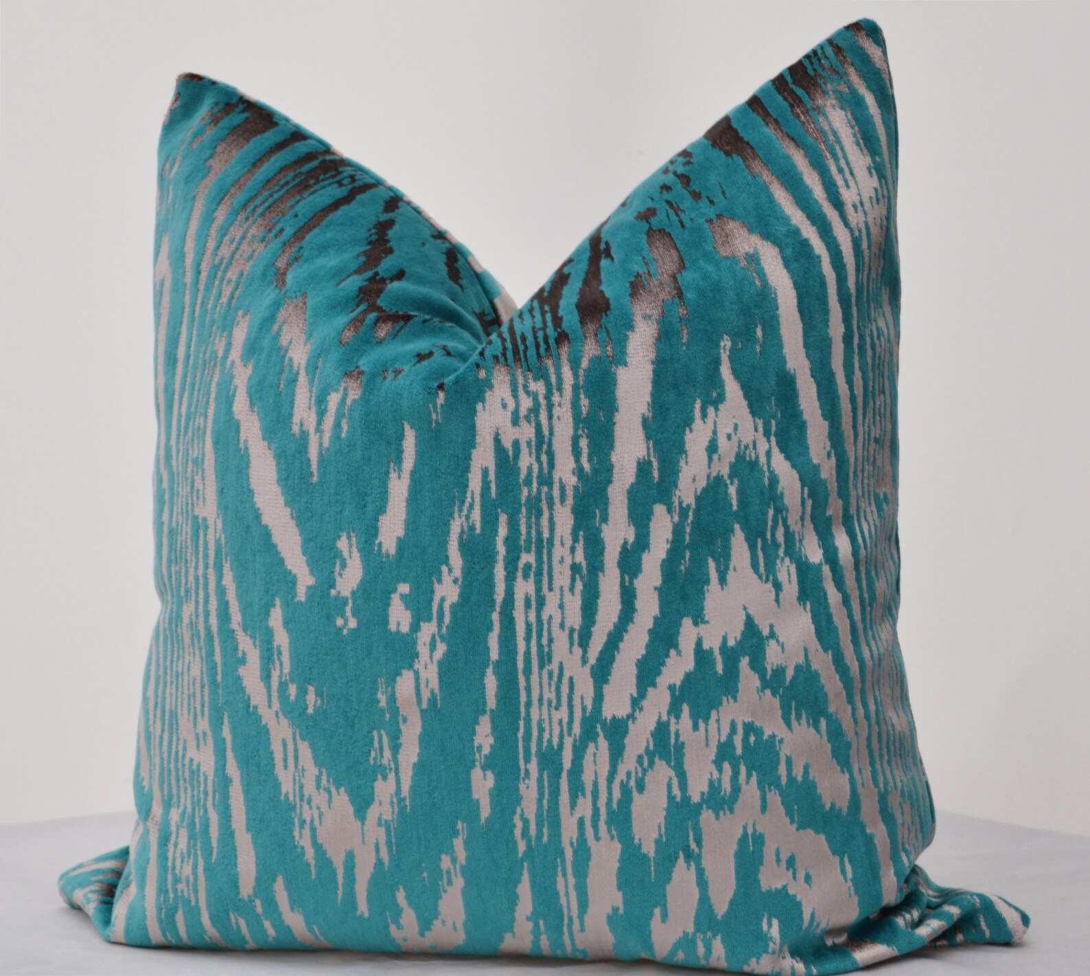 Aqua Velvet Pillow Cover Green Velvet Pillow Coverpatterned Etsy