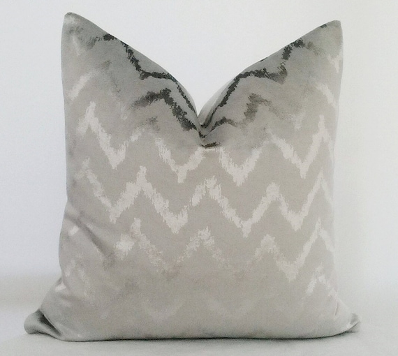 Silver Velvet Pillow Covergray Velvet Pillow Covermetallic Etsy