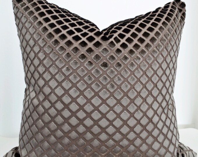 Taupe Velvet Pillow Cover,velvet Pillow Cover,geometric Velvet Pillow