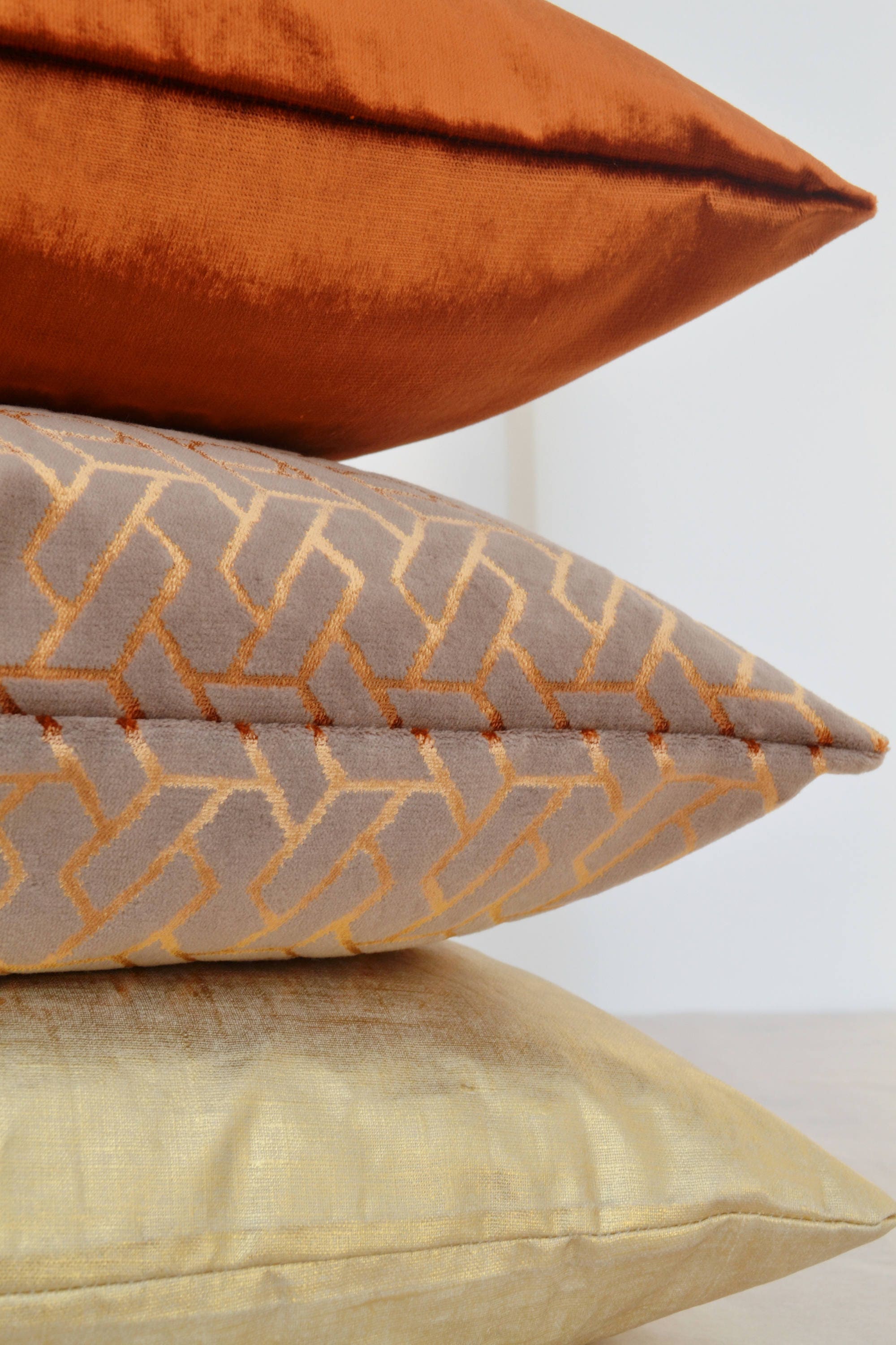 Copper Velvet Pillow CoverCopper Pillow CoverTaupe Velvet Etsy