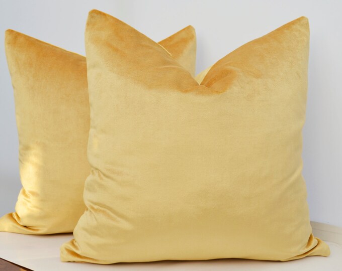 Yellow Velvet Pillow Covergold Velvet Pillow Cover Etsy