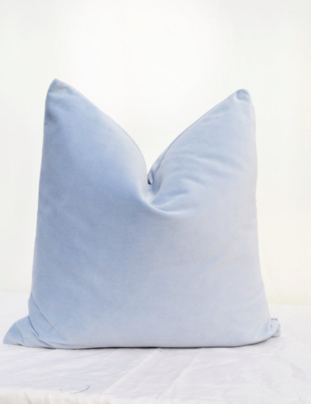 Blue Velvet Pillow Coverlight Baby Blue Velvet Pillow Cover Etsy