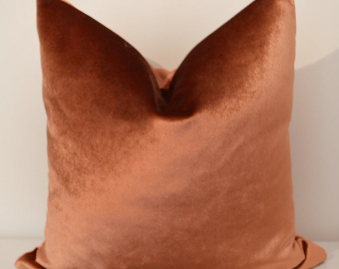 Terracotta Velvet Pillow Cover Peach Velvet Pillow Cover Etsy Israel