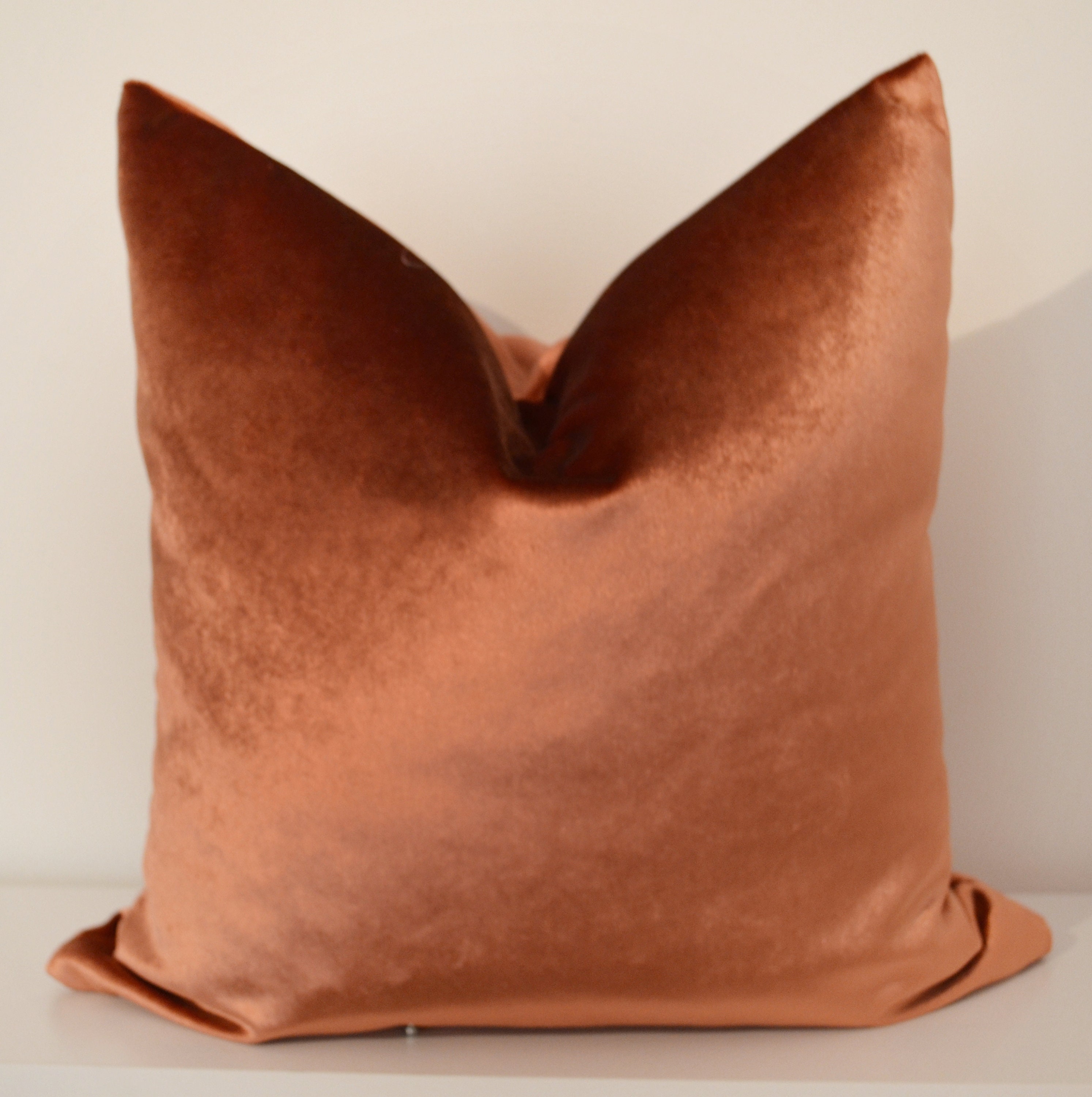 Terracotta Velvet Pillow Cover Peach Velvet Pillow Cover Etsy