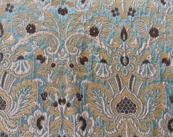 2 yards Jacquard upholstery Fabric Damask Patterned yellow,green  brown-Upholstery Remnants, DIY upholstery for chairs
