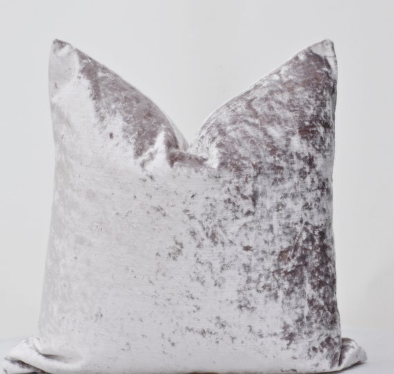 Silver Velvet Pillow Cover Gray Velvet Grey Pillow Throw Pillow | Etsy
