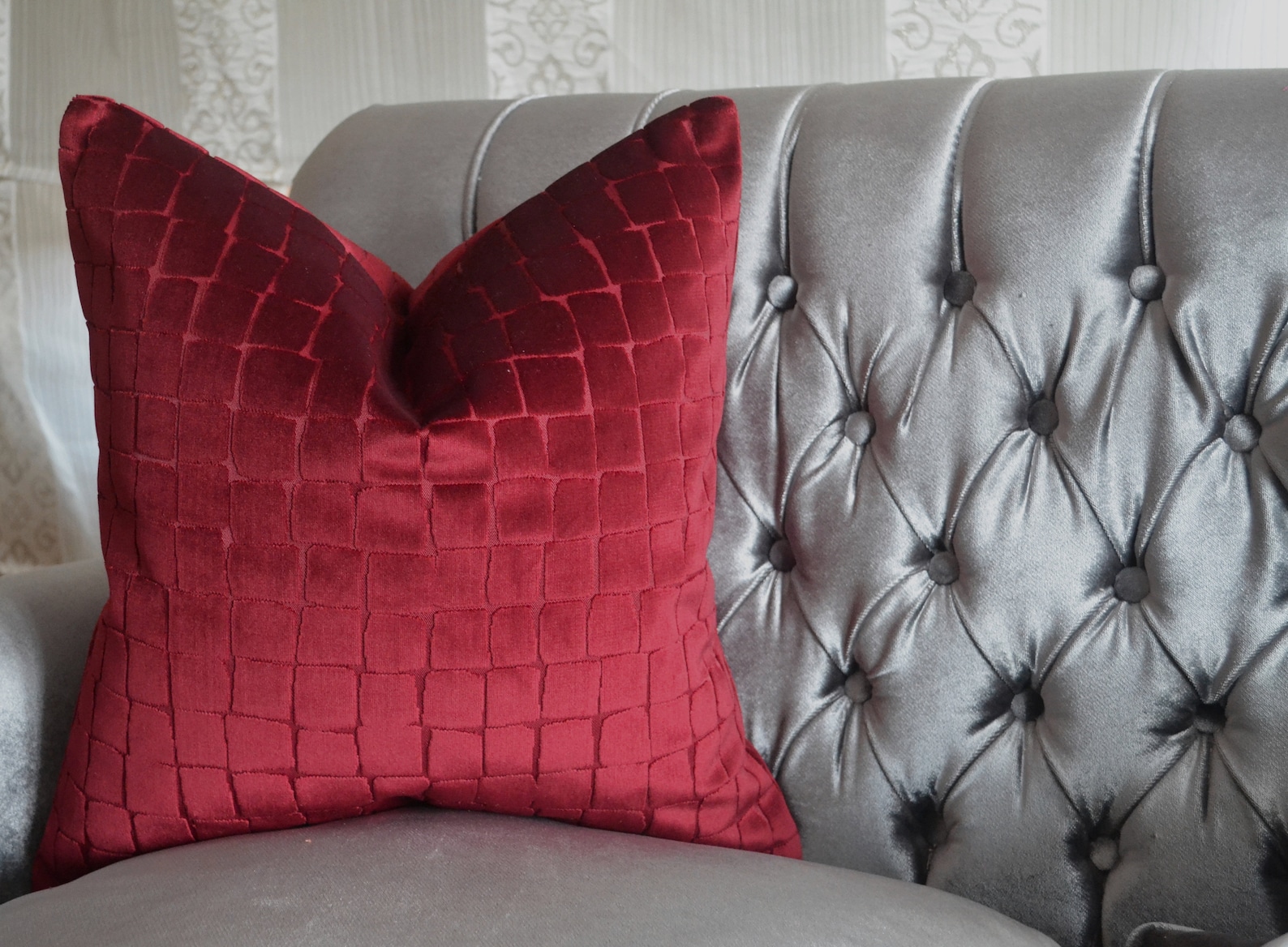 Red Velvet Pillow Cover Dark Red Velvet Pillow Cover Pebble Etsy