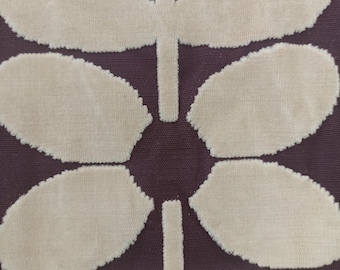 Retro inspiried big  velvet cut fabric cream and dark burgundy velvet cut fabric