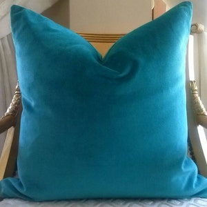 Teal Cotton Velvet  Pillow Cover,Teal Green Velvet Pillow Cover,Teal Pillow Cover,Cotton Velvet Pillow Cover
