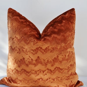 Orange Velvet  Pillow Cover,Copper Pillow Cover,Geometric Velvet Pillow Cover