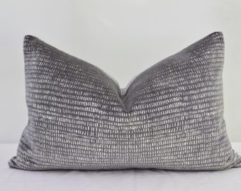 Silver Velvet Pillow Cover Charcoal Gray Velvet Pillow Cover Metallic Pillow Grey Velvet Pillow