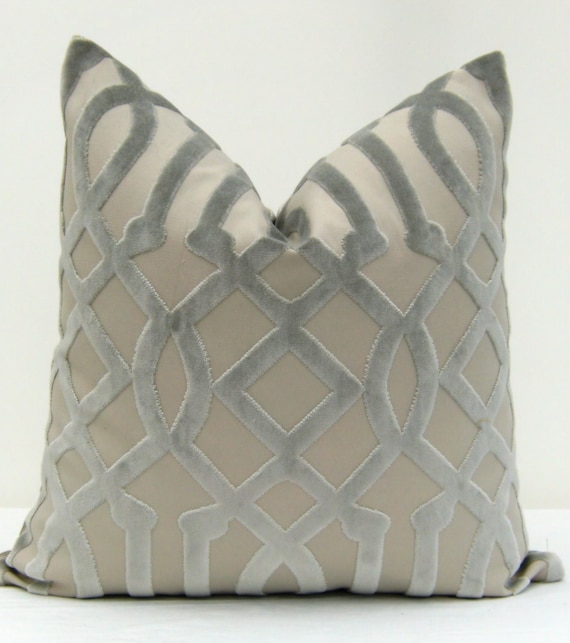 grey geometric pillow
