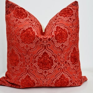 Red Pillow Cover,Coral Pillow Cover,Patterned  Pillow Cover, Red Velvet Pillow Cover,Coral Velvet Pillow Cover