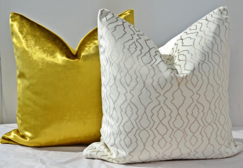 White Velvet Pillow Covertaupe Velvet Pillow Coveroffwhite Etsy