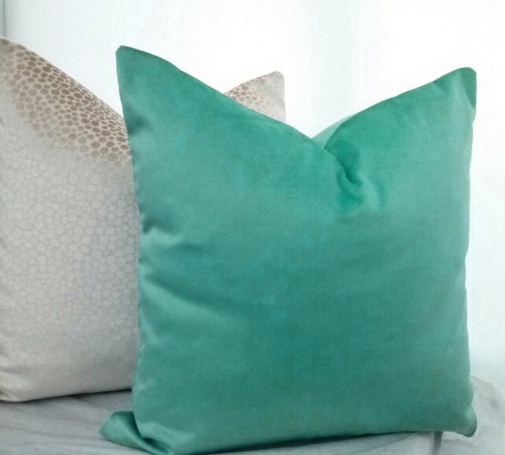 Aqua Velvet Pillow Cover,teal Pillow Cover,green Velvet Pillow