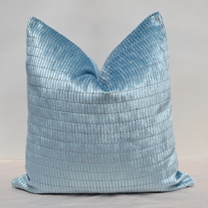Blue Velvet Pillow Cover,Patterned Velvet Pillow Cover
