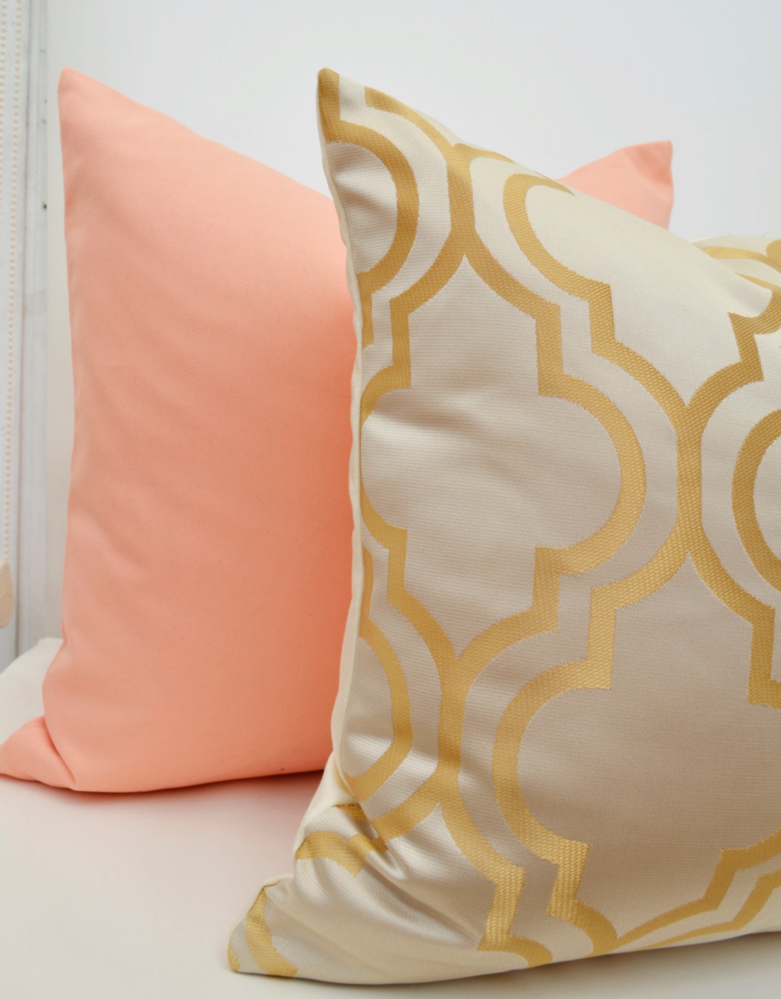 ON SALE A Set of Peach Pillow Coversalmon Pillow Cover Etsy