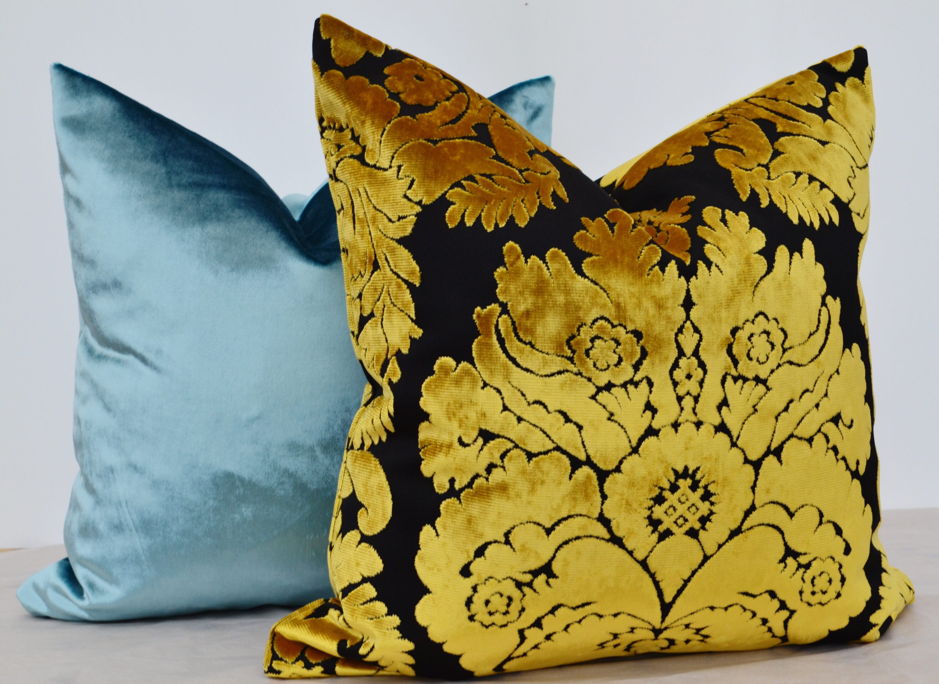 Yellow Velvet Pillow Covergold Velvet Pillow Cover Patterned Etsy