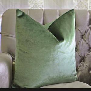 Green Velvet  Pillow Cover, Mint Green Velvet Pillow Cover Hand Made Velvet Pillow Cover for Couch