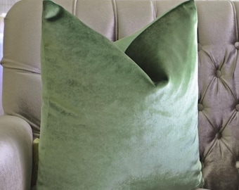Green Velvet  Pillow Cover, Mint Green Velvet Pillow Cover Hand Made Velvet Pillow Cover for Couch