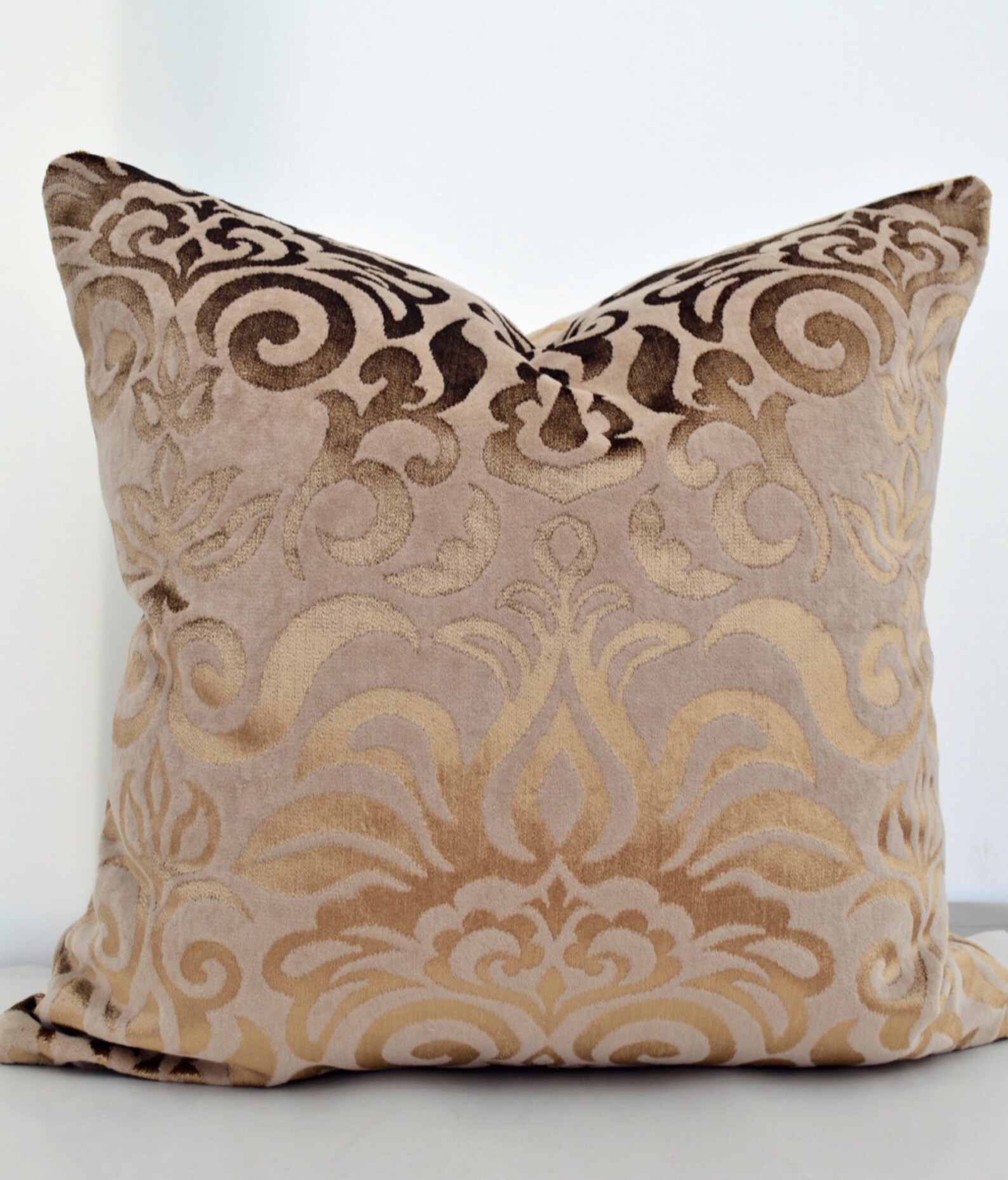Brown Velvet Pillow Coverprinted Velvet Pillowbrown Pillow Etsy