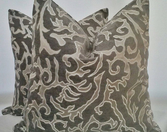 Grey Velvet Pillow Covergray Velvet Pillow Cover Gray Etsy