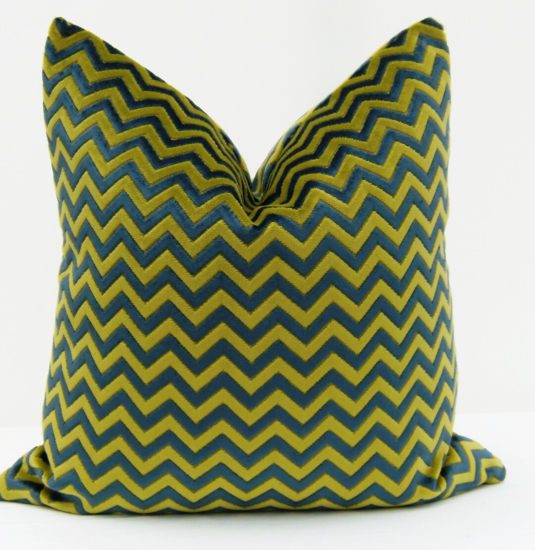 Geometric Velvet Pillow Coverchevron Velvet Pillow Cover Etsy