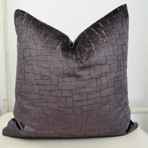 Gray Velvet  Pillow Cover,Mosaic Pattern Pillow Cover,Charcoal Gray Pillow Cover,Pebble Pillow Cover,Harlequin Ascent Pillow