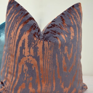 Gray Velvet Pillow Cover,Grey Velvet Pillow Cover,Metallic Pillow,Copper velvet Pillow Cover, Velvet Patterned Pillow Cover