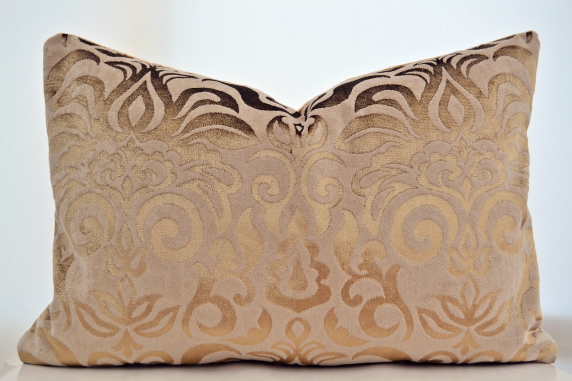 Brown Velvet Pillow Coverprinted Velvet Pillowbrown Pillow Etsy
