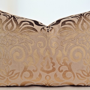 Brown Velvet  Pillow Cover,Printed Velvet Pillow,Brown  Pillow Cover ,Patterned Velvet Pillow,Damask Pillow Cover