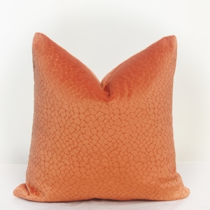 Orange Velvet  Pillow Cover,Copper Pillow Cover,Geometric Velvet Pillow Cover