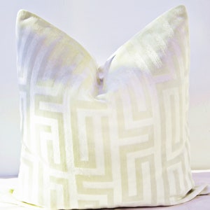 Cream Velvet Pillow Cover ,Geometric  Velvet Pillow Cover