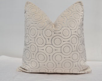 Beige  Velvet  Pillow Cover, Beige Throw Pillow Cover, Geometric velvet pillow cover, Alabaster Velvet Pillow Cover