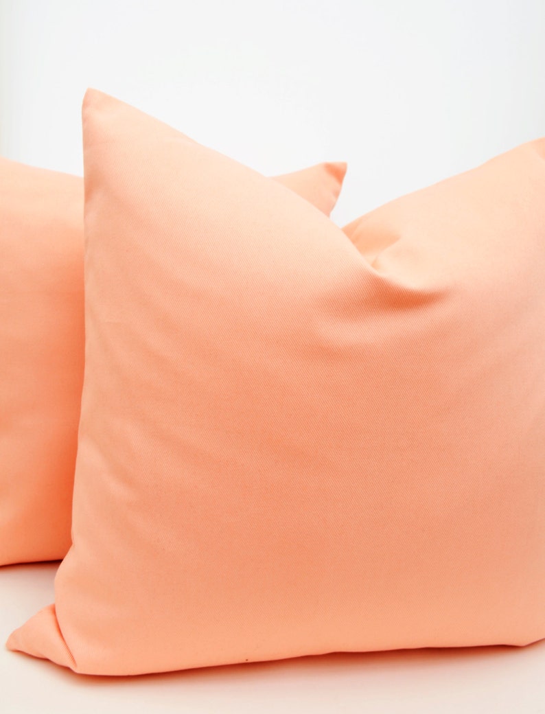 ON SALE A Set of Peach Pillow Coversalmon Pillow Cover Etsy