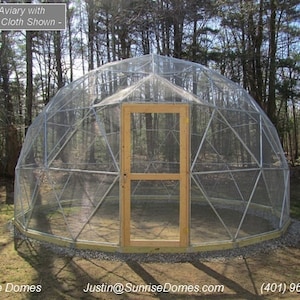 16 ft Geodesic Dome Outdoor Aviary, Flight Cage, Animal Pen with Avian Netting image 4