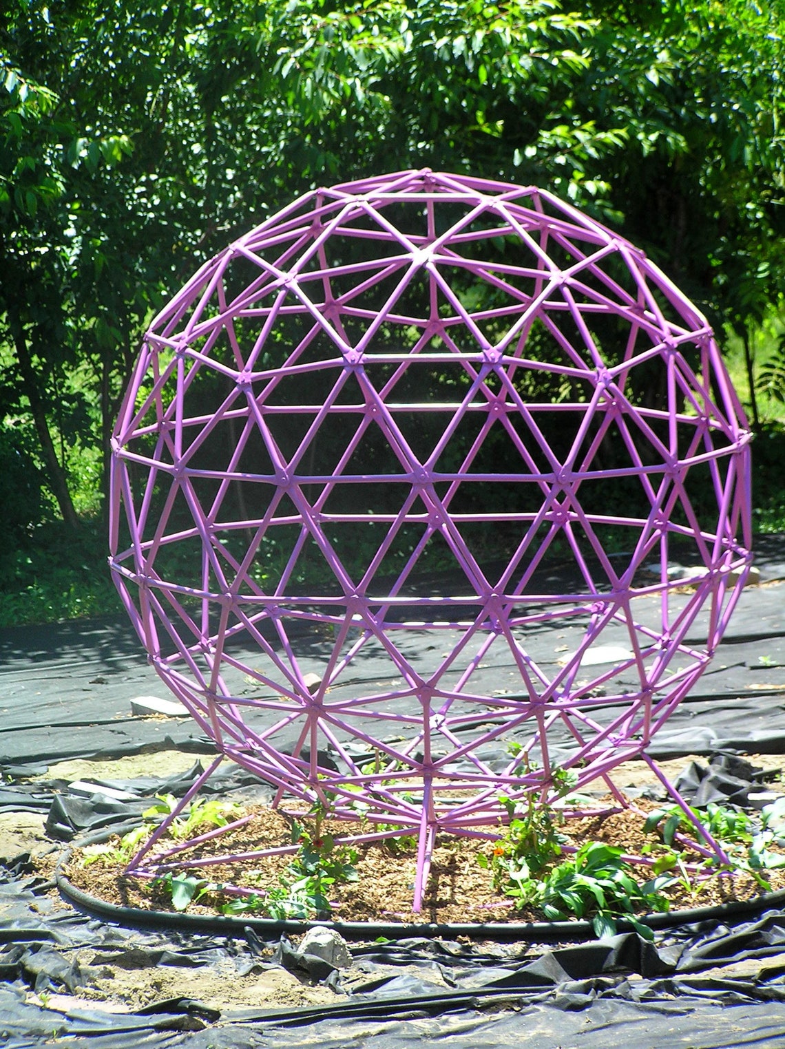 Geodesic Sphere Sculpture, Metal Yard Art, Over 4 Ft High Etsy