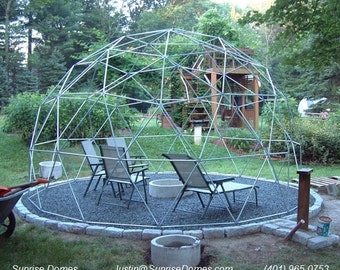 16 ft Geodesic Dome Garden Trellis, Over 9 ft High, Complete Kit