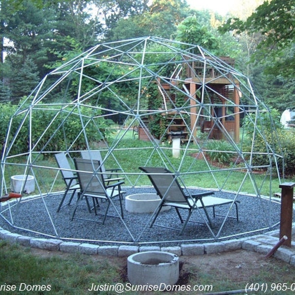 16 ft Geodesic Dome Garden Trellis, Over 9 ft High, Complete Kit