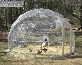 20 ft Geodesic Dome Outdoor Aviary, Flight Cage, Animal Pen