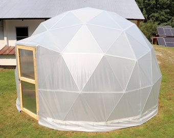 16 ft Diameter Geodesic Dome Greenhouse Kit with Translucent Vinyl Cover