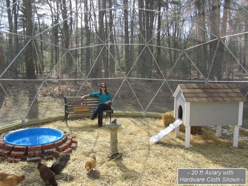 20 ft Geodesic Dome Outdoor Aviary, Flight Cage, Animal Pen image 2