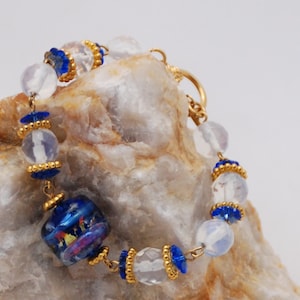 Blue Fire Opal Glass Bracelet