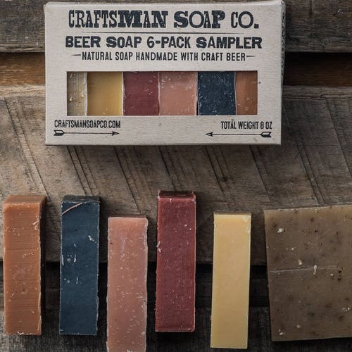 Beer Soap 6-Pack Sample Set // Natural, Handmade, and Vegan // Scented with Essential Oils & Extracts // Gifts for Men