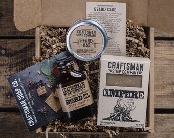 Select Beard Care Kit. Beard Oil, Wax, and Bar Soap in a Gift Ready Package.