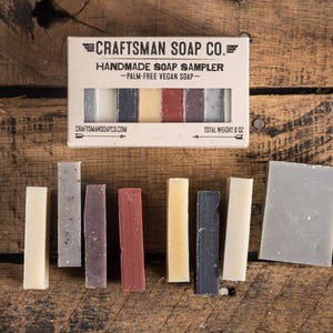 Natural Bar Soap Sampler // Handmade, Vegan, and Palm-Free // Scented with Essential Oils & Extracts // Gifts for Men