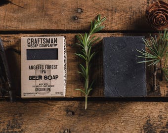 Beer Soap, Angeles Forest IPA. Cedar, Pine, and Rosemary Natural Soap.