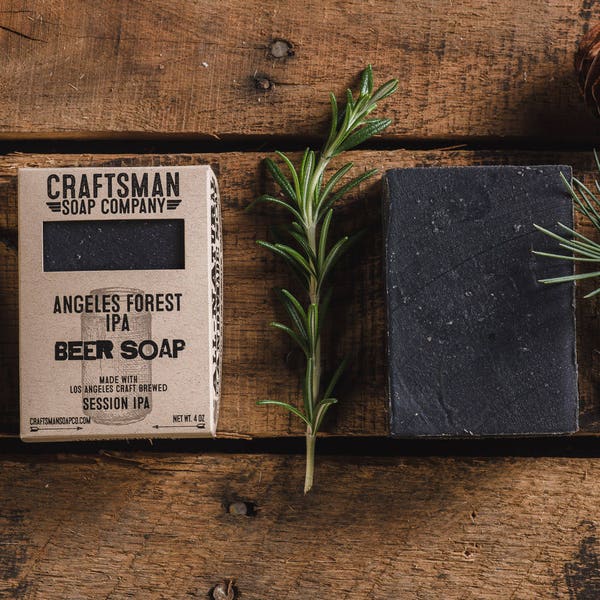 Beer Soap, Angeles Forest IPA. Cedar, Pine, and Rosemary Natural Soap.